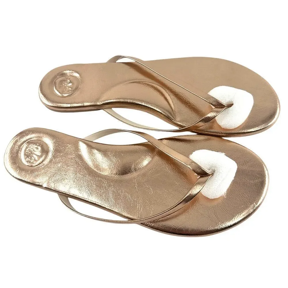 Solei Sea Women's Metallic Gold Copa Flip Flop Sandals Size 10